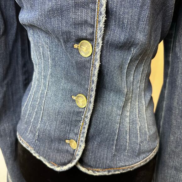 Levi’s Denim Jacket Blazer Women’s Large Bell Sleeve Vintage Y2K Boho Style - Picture 5 of 13